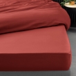 Lot de 2 Draps housse 140 x 190 cm Terracotta &ndash; Percale de coton 78 fils &ndash; Bonnet 30 cm, image n° 4