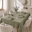 Nappe rectangle 150 x 250 cm + 6 serviettes de table &ndash; Double gaze de coton GA&Iuml;A Romarin, image n° 1