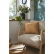 Coussin d&eacute;houssable 45 &times; 45 cm &ndash; Gaze de coton unie GA&Iuml;A &ndash; Passepoil & Zip Camel, image n° 2