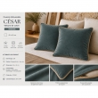 Lot de 2 Coussins Velours de Coton Ardoise 45 x 45 cm &ndash; D&eacute;houssables avec zip &ndash; C&Eacute;SAR, image n° 2