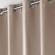 Rideau &agrave; &oelig;illets 135 x 260 cm &ndash; 100% occultant &ndash; Tissu chambray uni &ndash; Noisette, image n° 3