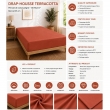 Drap-housse 140 x 190 cm Percale de Coton Peign&eacute; Terracotta &ndash; 80 fils/cm&sup2; &ndash; Bonnet 35 cm, image n° 2