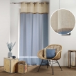 Voilage &agrave; &oelig;illets 140 x 240 cm &ndash; Voile sabl&eacute; & jute &ndash; Greenybel Bleu, image n° 3