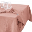 Nappe rectangle 150 x 350 cm + 6 serviettes de table &ndash; Double gaze de coton GA&Iuml;A Rose P&ecirc;che, image n° 7