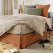 Cache-sommier 140 x 190 cm Double Gaze de Coton GA&Iuml;A Abricot &ndash; Qualit&eacute; Haut de Gamme, image n° 6