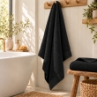 Drap de bain Softy 100 x 150 cm &ndash; &Eacute;ponge Zero Twist 100% coton peign&eacute; 600 g/m&sup2; &ndash; NOIR, image n° 1