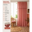 Rideau Ajustable 140 x 300 cm Double Gaze de Coton Vichy VICKIE &ndash; Terracotta, image n° 4