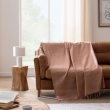 Plaid LILIA 240 x 260 cm &ndash; 100 % coton &ndash; Plaid &agrave; franges Mocha, image n° 4