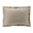 Taie d&rsquo;oreiller volant plat &ndash; 50 x 70 cm &ndash; percale unie 78 fils &ndash; point bourdon &ndash; Sable, image n° 1