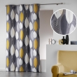 Lot de 2 rideaux &agrave; &oelig;illets &ndash; 140 x 240 cm &ndash; coton tamisant imprim&eacute; Leafy &ndash; jaune, image n° 2
