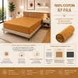 Drap Housse 140 x 190 cm Miel &ndash; 100% Coton 57 Fils/cm&sup2; &ndash; Bonnet 30 cm, image n° 2