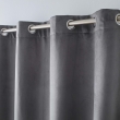 Rideau Isolant Thermique &agrave; &OElig;illets 140 x 260 cm &ndash; Velours Relief &ndash; Polarchic Anthracite, image n° 3