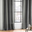 Rideau &agrave; &oelig;illets 140 x 280 cm en microfibre unie &ndash; Absolu Anthracite &ndash; Grande hauteur, image n° 5