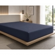 Drap-Housse 180 x 200 cm Prestige Bleu &ndash; Satin de Coton Peign&eacute; 120 fils/cm&sup2; &ndash; Bonnet 30 cm, image n° 1