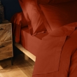 Drap-housse 2 personnes 180 x 200 cm coton 57 fils LINA Terracotta &ndash; Bonnet 30 cm, image n° 4