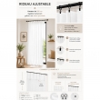 Rideau Ajustable Double Gaze de Coton 140 x 300 cm avec 8 Anneaux Pince GA&Iuml;A Blanc &ndash; Hauteur Modulable, image n° 2