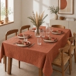 Nappe rectangle 150 x 250 cm + 6 serviettes de table &ndash; Double gaze de coton GA&Iuml;A Terracotta, image n° 1