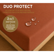 Drap housse 2 en 1 imperm&eacute;able 140 x 190 cm &ndash; Coton 57 fils &ndash; DUO PROTECT Paprika, image n° 2