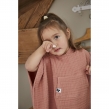 Poncho enfant mixte 6/10 ans en quadruple gaze de coton 220 g/m&sup2; &ndash; Ga&iuml;a Rose p&ecirc;che, image n° 3