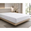 Drap-Housse 180 x 200 cm Prestige Blanc &ndash; Satin de Coton Peign&eacute; 120 fils/cm&sup2; &ndash; Bonnet 30 cm, image n° 1