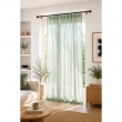 Rideau Ajustable Double Gaze de Coton 140 x 300 cm avec 8 Anneaux Pince GA&Iuml;A Vert d'eau &ndash; Hauteur Modulable, image n° 1