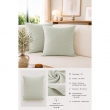 Lot de 2 Taies d&rsquo;Oreiller 60 x 60 cm &ndash; Double Gaze de Coton &ndash; GA&Iuml;A Vert d'eau, image n° 2