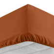 Drap housse 2 personnes 140 x 190 cm 100% coton 57 fils LINA Caramel &ndash; Bonnet 30 cm, image n° 4