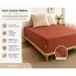 Drap-Housse 160 x 200 cm Percale de Coton 120 Fils Unie PERRINE &ndash; Tomette, image n° 4