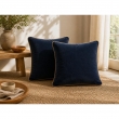 Lot de 2 Coussins Velours de Coton Minuit 45 x 45 cm &ndash; D&eacute;houssables avec zip &ndash; C&Eacute;SAR, image n° 1
