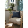 Lot de 2 coussins 45 x 45 cm gaze de coton Marine  &ndash; D&eacute;houssables zip &ndash; Passepoil, image n° 3