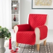 PROT&Egrave;GE-FAUTEUIL MATELASS&Eacute; 165 x 179 cm &ndash; Microfibre Unie &ndash; LOUNGE &ndash; Rouge, image n° 3