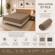 Drap Housse 140 x 190 cm Taupe  &ndash; 100% Coton 57 Fils/cm&sup2; &ndash; Bonnet 30 cm, image n° 2
