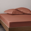 Drap-housse 140 x 190 cm Percale de Coton Peign&eacute; Terracotta &ndash; 80 fils/cm&sup2; &ndash; Bonnet 35 cm, image n° 4