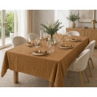 Nappe rectangle 150 x 350 cm + 6 serviettes de table &ndash; Double gaze de coton GA&Iuml;A Camel, image n° 1