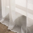 Voilage &agrave; &oelig;illets bois 140 x 240 cm &mdash; Effet lin tiss&eacute; fils chenille Dalton Blanc, image n° 3