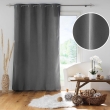 Rideau &agrave; &OElig;illets Isolant Phonique et Thermique &ndash; Doubl&eacute; Polaire &ndash; Jupiter Anthracite &ndash; 140 x 260 cm, image n° 2