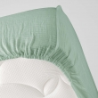Parure de lit compl&egrave;te 240 x 220 cm gaze de coton &ndash; 2 taies 63x63 cm + drap housse 140x190 cm Sauge, image n° 6