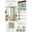 Rideau Ajustable Double Gaze de Coton 140 x 300 cm avec 8 Anneaux Pince GA&Iuml;A Vert d'eau &ndash; Hauteur Modulable, image n° 2