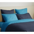 Pack HARMONIE 6 pi&egrave;ces Marine & Turquoise &ndash; Coton 57 fils &ndash; Housse 240x220 + Drap housse 140x190, image n° 3