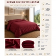 Housse de Couette 260 x 240 cm &ndash; 100% Coton 57 Fils/cm&sup2; &ndash; Grenat, image n° 2