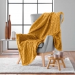 Plaid 125 x 150 cm – Flanelle Relief Unie Mini Frosty Ocre, image n° 4