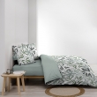 Parure de lit 3 pièces – 240 x 220 cm – 100% coton – 42 fils Voltine Sauge, image n° 4