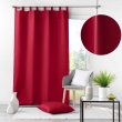 Rideau &agrave; passants &ndash; 140 x 260 cm &ndash; Polyester uni Essentiel Rouge, image n° 2