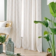 Rideau &agrave; &oelig;illets 140 x 240 cm &ndash; Polycoton imprim&eacute; m&eacute;tallis&eacute; &ndash; Mod&egrave;le Maho Blanc, image n° 3