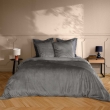 Housse de Couette 240 x 220 cm &ndash; Velours Uni &ndash; Velina Anthracite + 2 Taies, image n° 1
