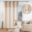 Rideau &agrave; &OElig;illets 140 x 240 cm &ndash; Polycoton &ndash; Solea Or, image n° 3