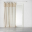 Rideau &agrave; passants 140 x 240 cm &ndash; Polycoton uni & top macram&eacute; &ndash; Samaya Naturel, image n° 1