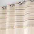 Rideau Tamisant &agrave; &OElig;illets 140 x 240 cm &ndash; 100 % Coton Uni + Top Tiss&eacute; &agrave; Franges &ndash; Atlas Naturel, image n° 3