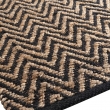 Tapis rectangle 120 x 170 cm &ndash; Jute et polycoton &ndash; Motif Zigzag noir et naturel, image n° 2