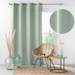 Lot de 4 Rideaux Unis &agrave; &OElig;illets 140 x 260 cm &ndash; Microfibre &ndash; Absolu Sauge, image n° 2
